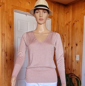 Colour Works Knitted Sweater With V-Neckline